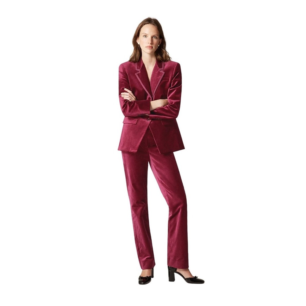 J. Crew Stella Velvet Dress Pant Inky Burgundy Ora Tessuti 22